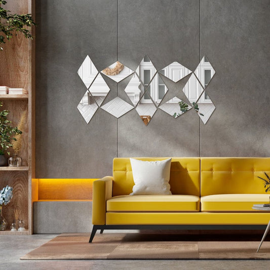 Acrylic Rhombus Mirror Wall Sticker
